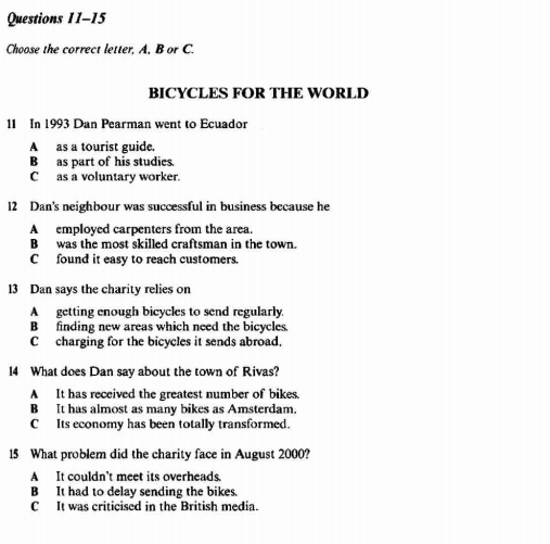 ielts listening multiple choice