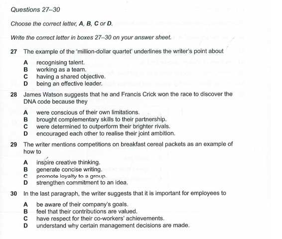 ielts reading multiple choice