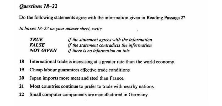 ielts reading true/false